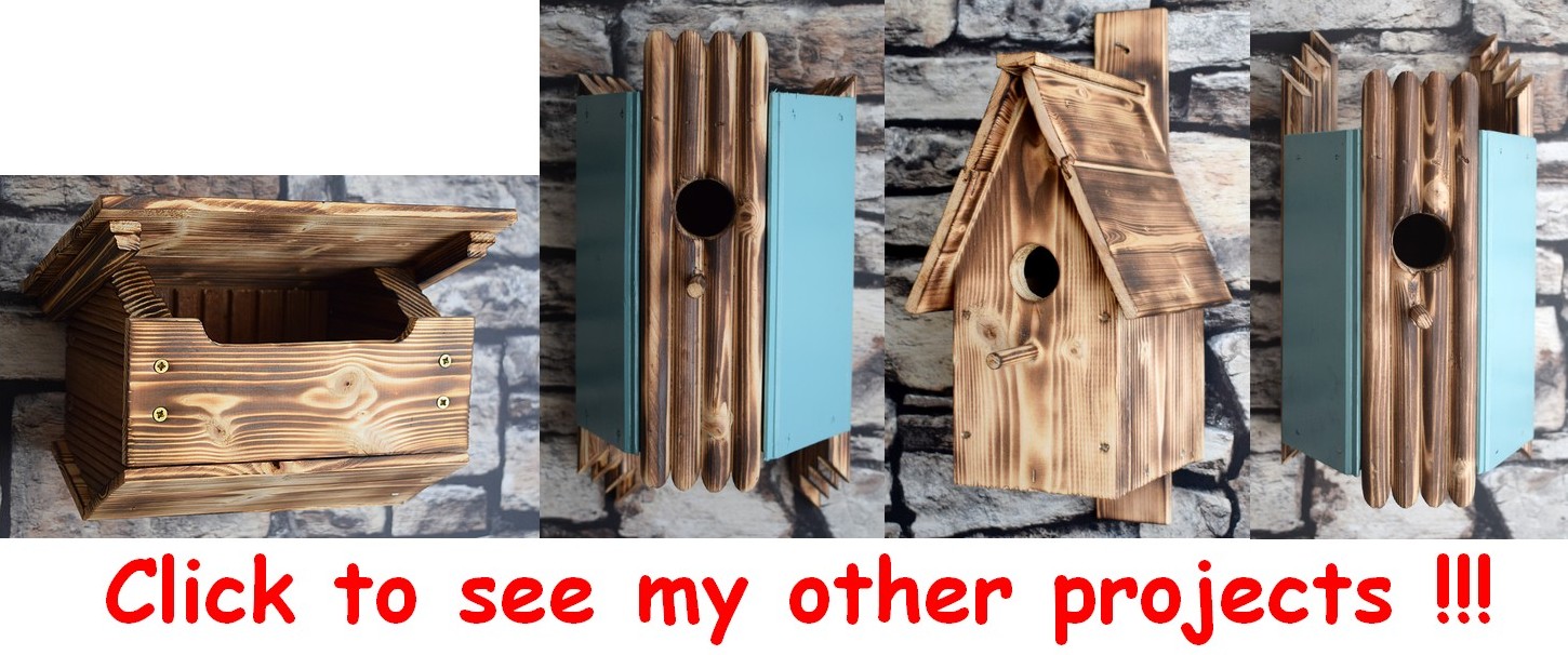 Image 1 - Small Bird House Nesting box Burnt Wood Handmade wild bird in Garden -- BEST !!!